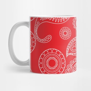 Mandala Pattern Red and White Halloween Fall Autumn Season Mug